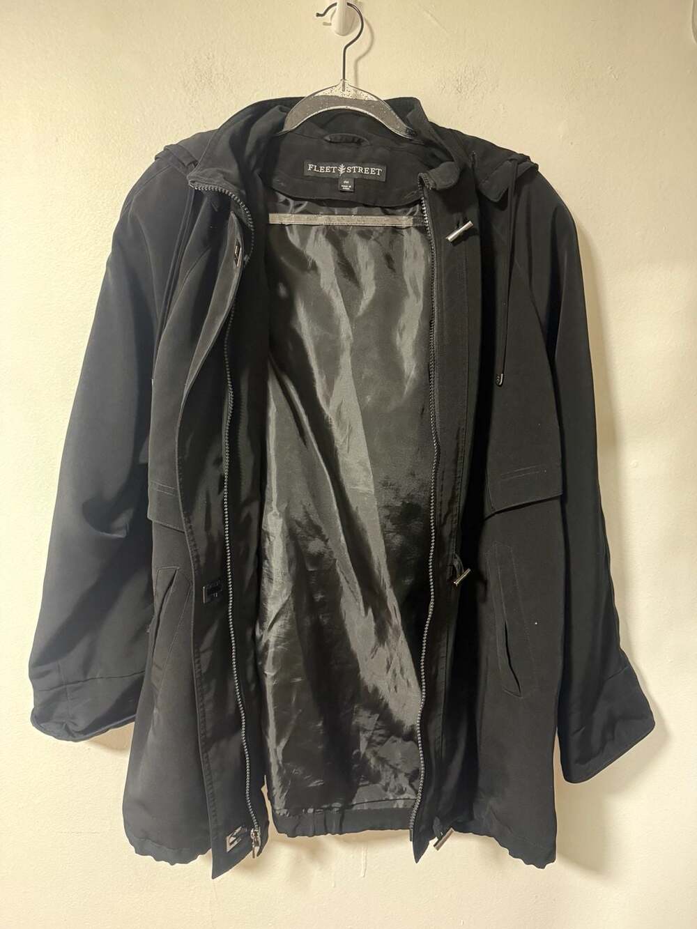 Fleet Street Hooded Jacket Size PM Black